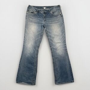 Vintage Y2K Silver‎ Suki Jeans Women 16 Boot Cut Light Wash Embroidered Pockets
